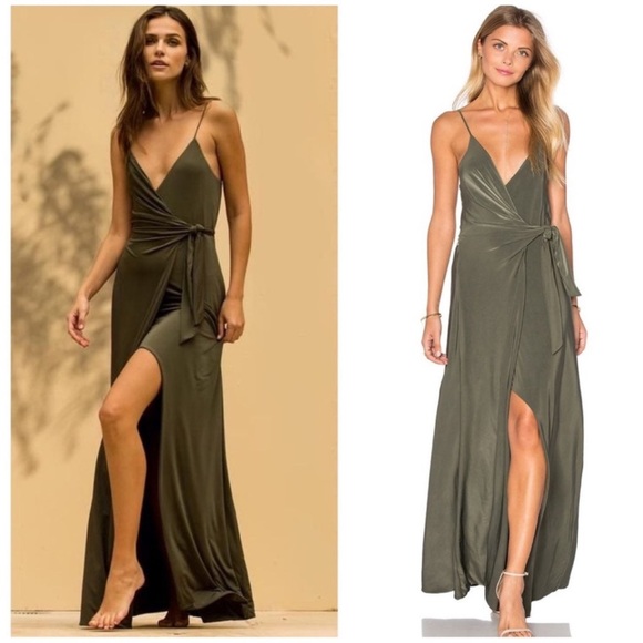 NWT MISA Los Angeles Veronica Wrap Dress in Red - Picture 3 of 10